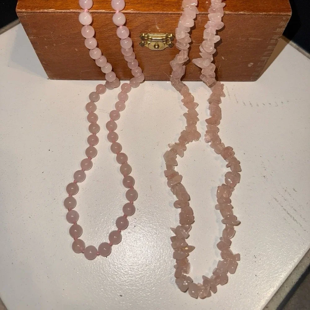 2 Rose Quartz Necklaces – 15